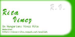 rita vincz business card